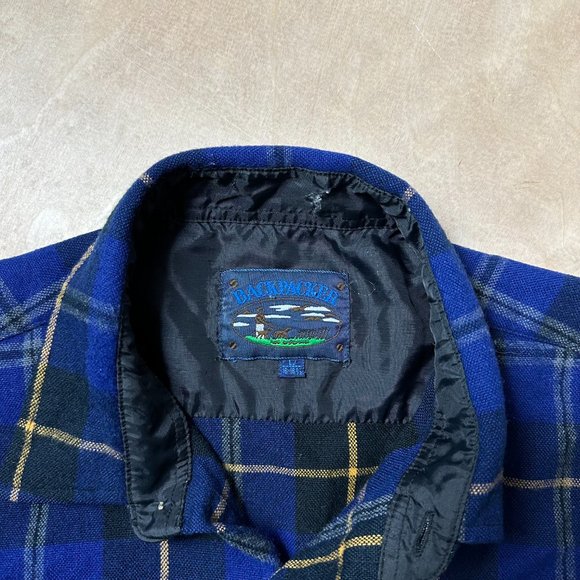 Vintage Backpacker Large Outdoors Plaid Flannel Shirt Long Sleeve Button Down - Picture 2 of 3